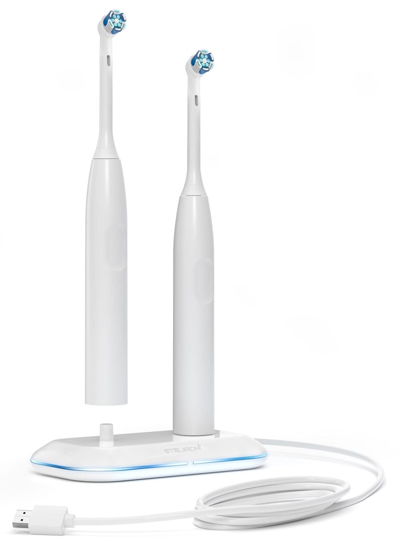 Galvanox 2in1 Dual Toothbrush Charger Compatible with Oral B Electric Toothbrushes Replacement for 3757 Works with Braun OralB Pro Advantage Smart Genius Vitality iO and Kids Models - Image 1